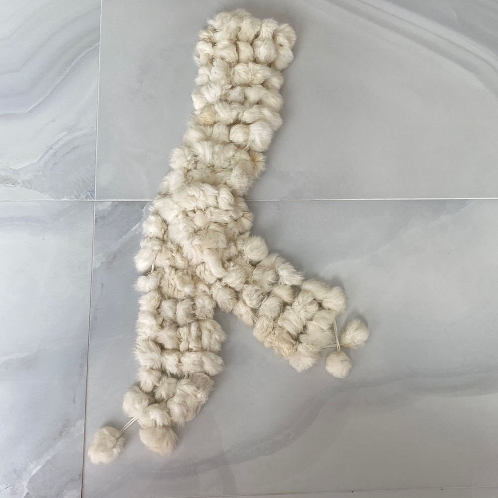 Authentic Rabbit Fur scarf white/cream